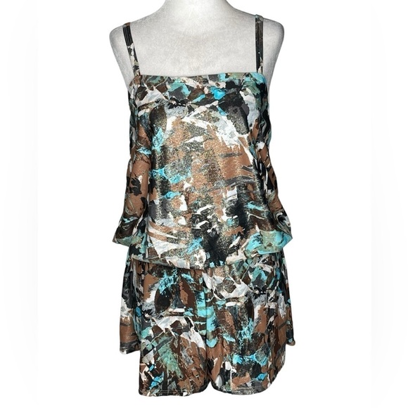 St. Tropez Other - ST Tropez Swimwear Romper Geometric Metallic Adjustable Straps One Piece Suite 8